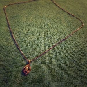 Cubic zirconia and petal necklace